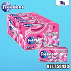 FREEDENT REFRESHER BUBBLE MENTHE 18G